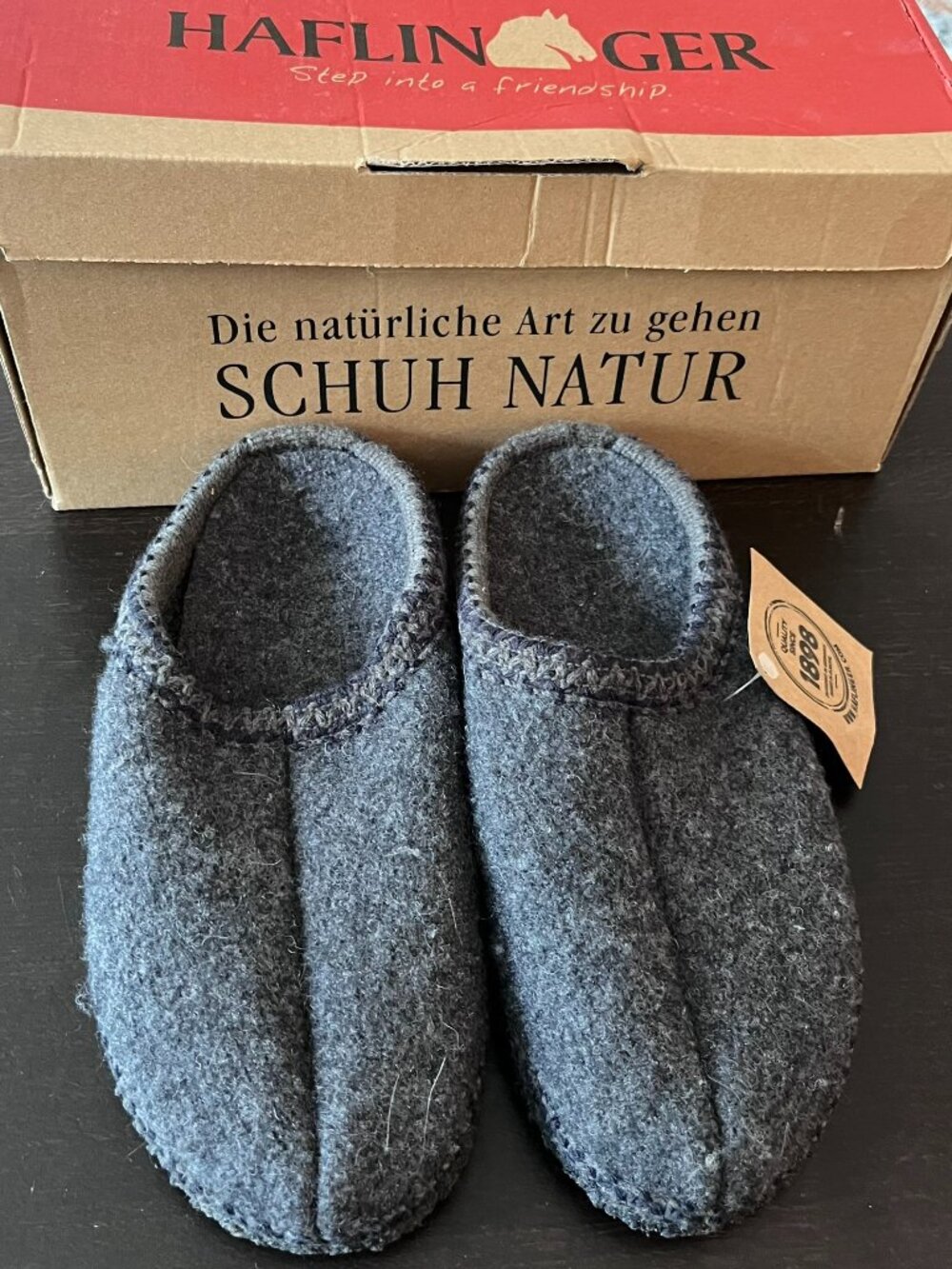 HAFLINGER AS Classic Slipper | Alaska, Graphite | Size 37